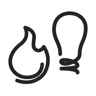 Fiamma e lampadina: gas e luce